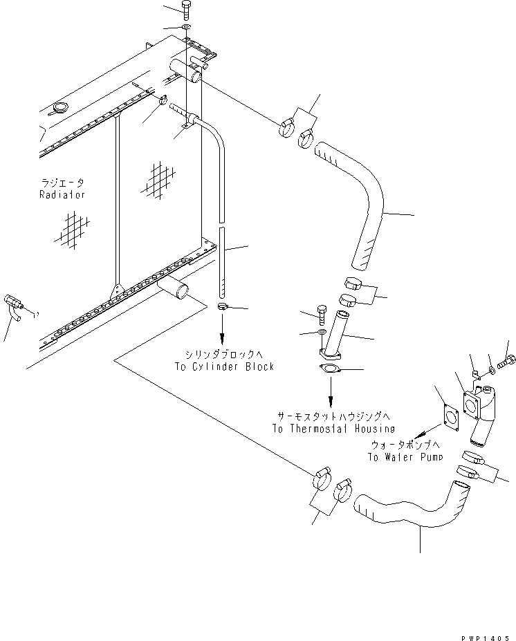 Excavators Komatsu / PC750LC-6K-01 S/N K30001-UP(pc750lcu) / COOLING (PIPING)(#K32001-)(060140 : C0100-08A3)