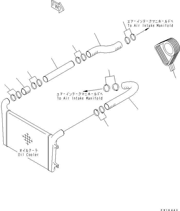 Excavators Komatsu / PC750LC-6K-01 S/N K30001-UP(pc750lcu) / COOLING (AFTER COOLER HOSE AND V-BELT)(#K32001-)(060180 : C0100-10A3)