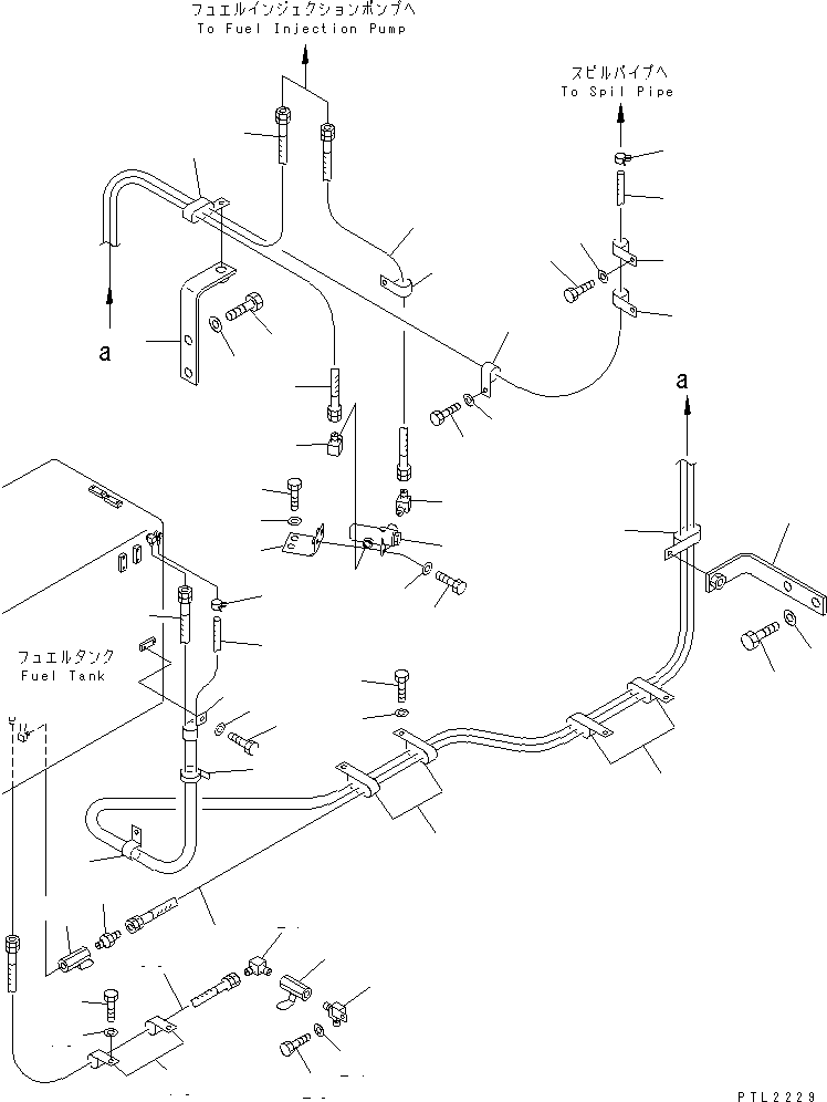 Excavators Komatsu / PC750LC-6K-01 S/N K30001-UP(pc750lcu) / FUEL PIPING(#K30055-K31999)(090030 : D0200-01A0A)