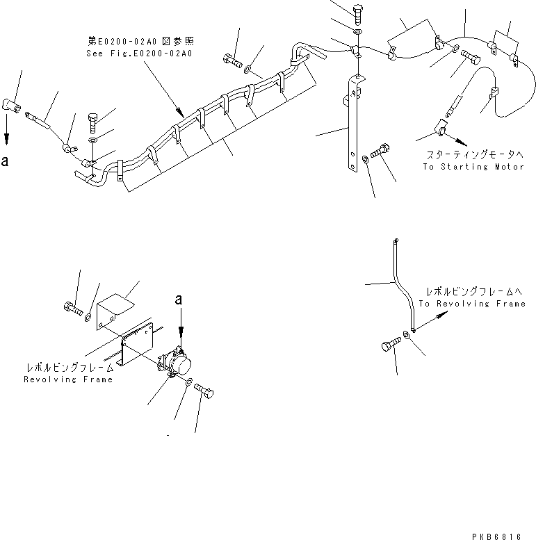 Excavators Komatsu / PC750LC-6K-01 S/N K30001-UP(pc750lcu) / WIRING (STARTING HARNESS)(#K30001-K31999)(120050 : E0200-01A0)