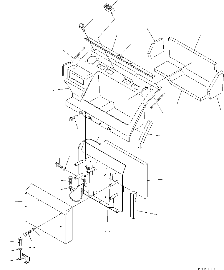 Excavators Komatsu / PC750LC-6K-01 S/N K30001-UP(pc750lcu) / SEAT REAR COVER (WITHOUT AIR CONDITIONER)(#K32001-)(240090 : K0180-01A2)