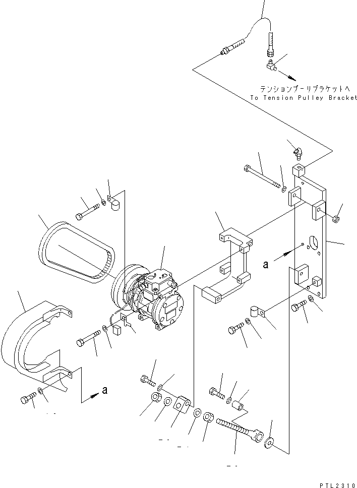 Excavators Komatsu / PC750LC-6K-01 S/N K30001-UP(pc750lcu) / AIR CONDITIONER (COMPRESSOR)(#K30055-K31999)(240460 : K0700-02A0A)