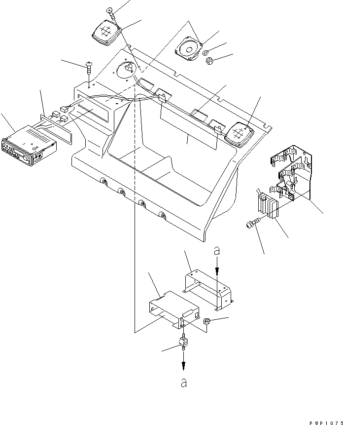 Excavators Komatsu / PC750LC-6K-01 S/N K30001-UP(pc750lcu) / SEAT REAR COVER (WITH RADIO)(240560 : K0810-01A0)