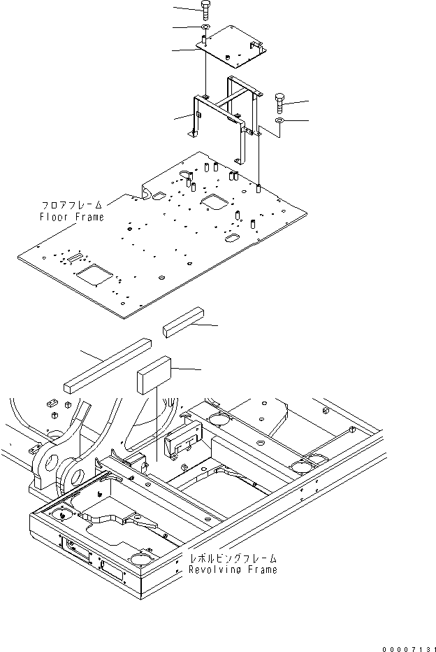 Excavators Komatsu / PC750LC-6K-01 S/N K30001-UP(pc750lcu) / FLOOR FRAME (ENGINE CONTROL BRACKET AND SEAL)(#K32001-)(240610 : K1110-11A7)