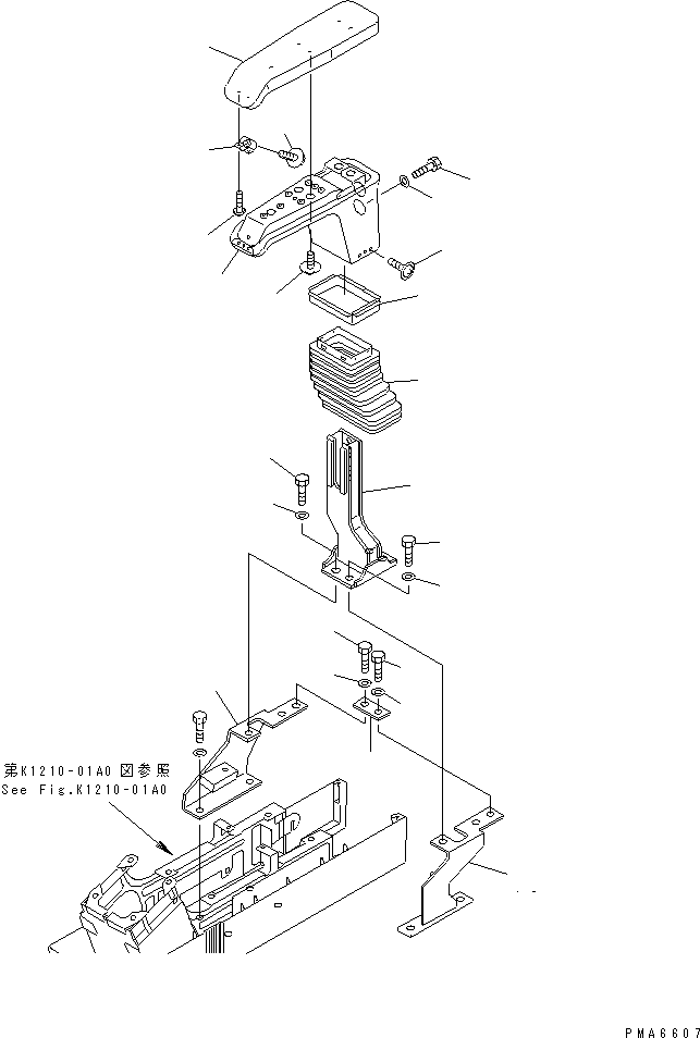 Excavators Komatsu / PC750LC-6K-01 S/N K30001-UP(pc750lcu) / LEFT STAND (ARM REST)(240650 : K1210-03A0)
