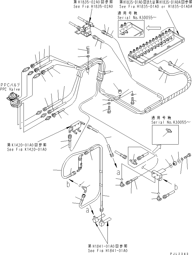 Excavators Komatsu / PC750LC-6K-01 S/N K30001-UP(pc750lcu) / PPC WORK LINE (HOSE ? R.H.)(#K30001-K31999)(240770 : K1520-02A0)