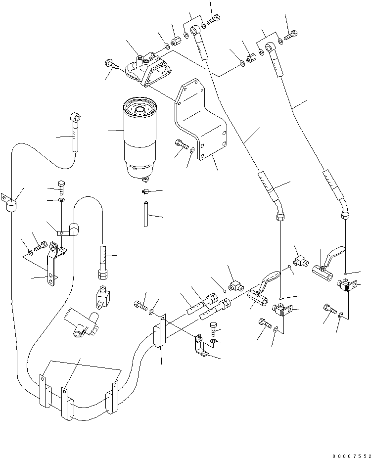 Komatsu parts book diagram for PC750SE-6 S/N 10001-UP (For North America): FUEL LINES (WITH WATER SEPARATOR)(#11081-)