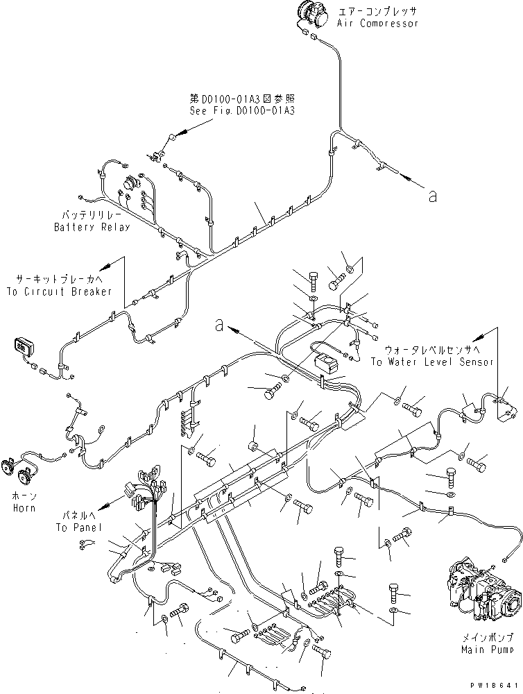 Komatsu parts book diagram for PC750SE-6 S/N 10001-UP (For North America): WIRING (MAIN HARNESS) (HARNESS AND CLIP) (LEFT DECK)(#11001-)