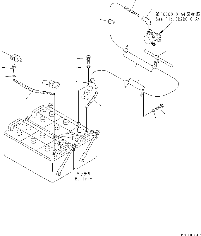 Komatsu parts book diagram for PC750SE-6 S/N 10001-UP (For North America): WIRING (BATTERY CASE)(#11001-)