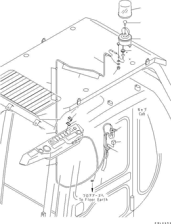 Komatsu parts book diagram for PC750SE-6 S/N 10001-UP (For North America): BEACON