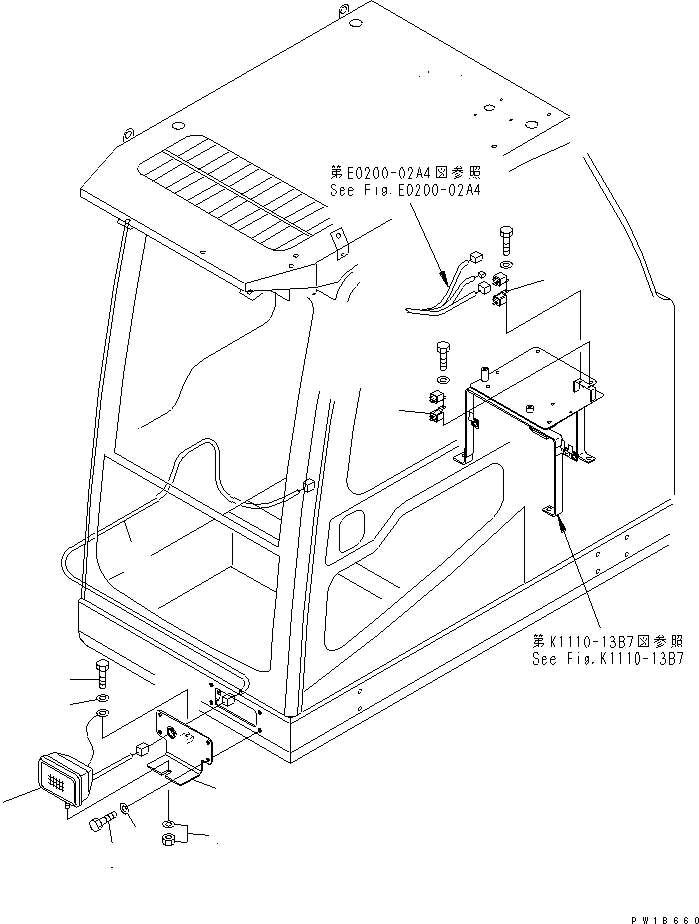 Komatsu parts book diagram for PC750SE-6 S/N 10001-UP (For North America): FLASH LIGHT(#11001-)
