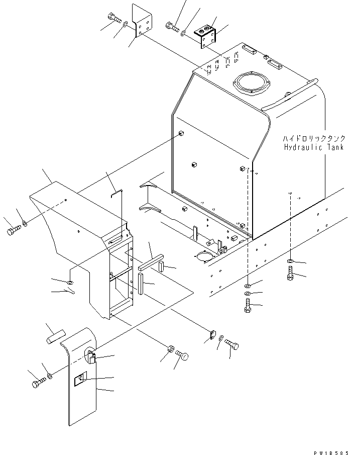Komatsu parts book diagram for PC750SE-6 S/N 10001-UP (For North America): HYDRAULIC TANK (PARTITION)(#11001-)