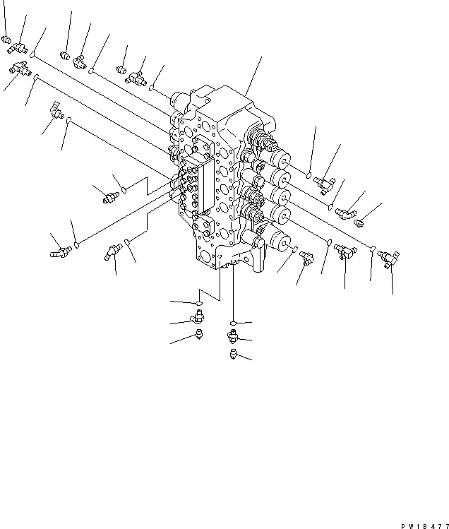 Komatsu parts book diagram for PC750SE-6 S/N 10001-UP (For North America): MAIN VALVE (5-SPOOL VALVE) (JOINT PARTS)(#11001-)