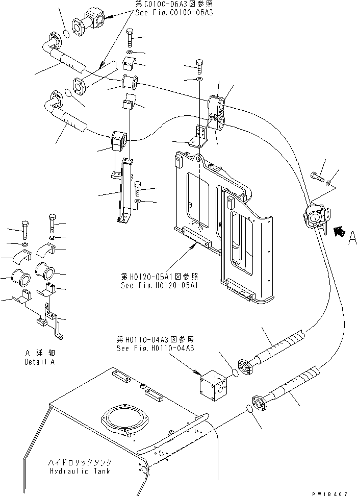 Komatsu parts book diagram for PC750SE-6 S/N 10001-UP (For North America): OIL COOLER PIPING(#11001-)