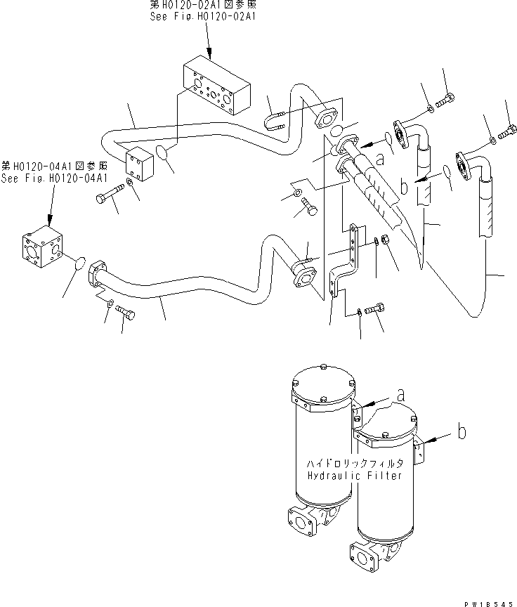 Komatsu parts book diagram for PC750SE-6 S/N 10001-UP (For North America): MAIN VALVE RETURN PIPING (HOSE)(#11001-)