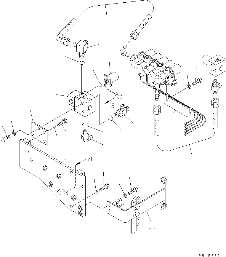 Komatsu parts book diagram for PC750SE-6 S/N 10001-UP (For North America): SOLENOID VALVE (SWING PARKING BRAKE AND HOSE)(#11001-)