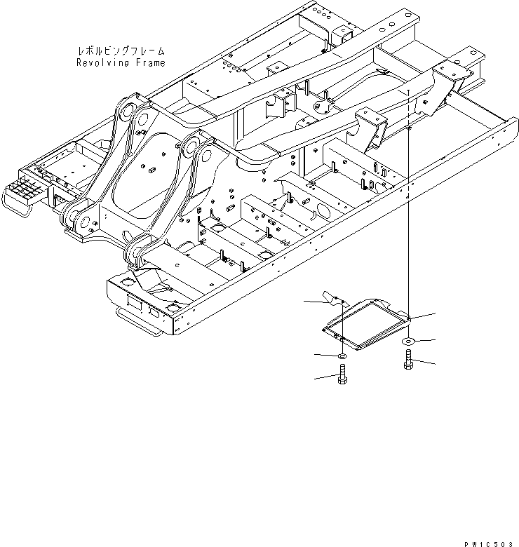 Komatsu parts book diagram for PC750SE-6 S/N 10001-UP (For North America): UNDER COVER (REVOLVING FRAME) (CENTER) (COLD WEATHER A SPEC.)(#11001-)
