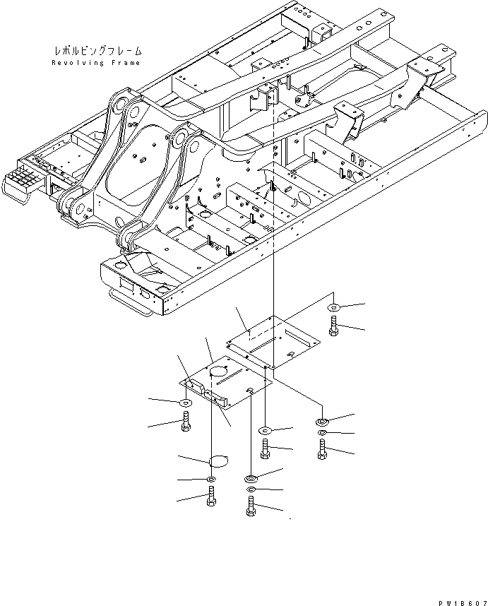 Komatsu parts book diagram for PC750SE-6 S/N 10001-UP (For North America): UNDER COVER (HEAVY DUTY) (REVOLVING FRAME) (R.H.)(#11001-)