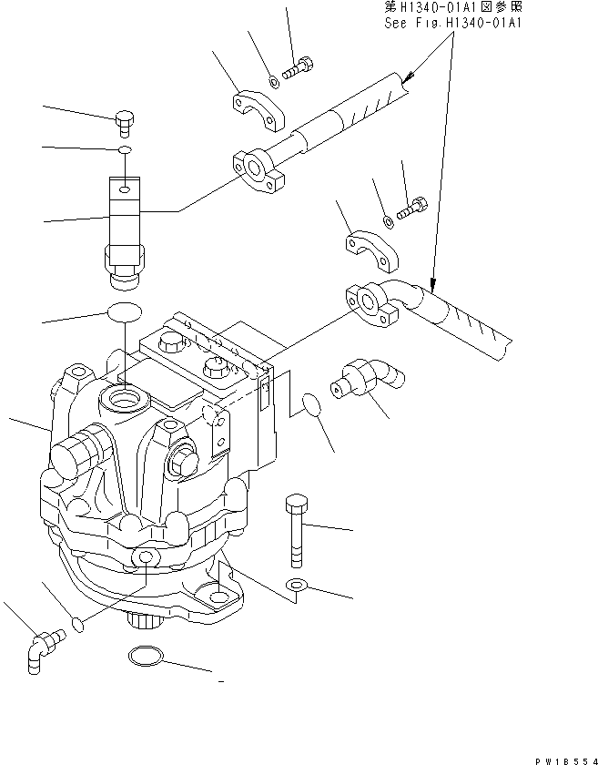 Komatsu parts book diagram for PC750SE-6 S/N 10001-UP (For North America): SWING MOTOR (FRONT)(#11001-)