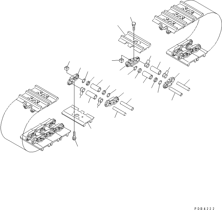 Komatsu parts book diagram for PC750SE-6 S/N 10001-UP (For North America): TRACK SHOE (DOUBLE GROUSER WITH HOLE) (910MM WIDE)