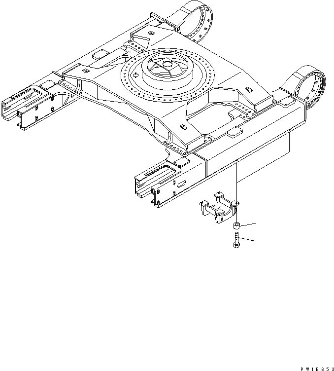 Komatsu parts book diagram for PC750SE-6 S/N 10001-UP (For North America): TRACK FRAME (ROLLER GUARD) (WITH FINAL ROLLER GUARD) (L.H.)(#11001-)