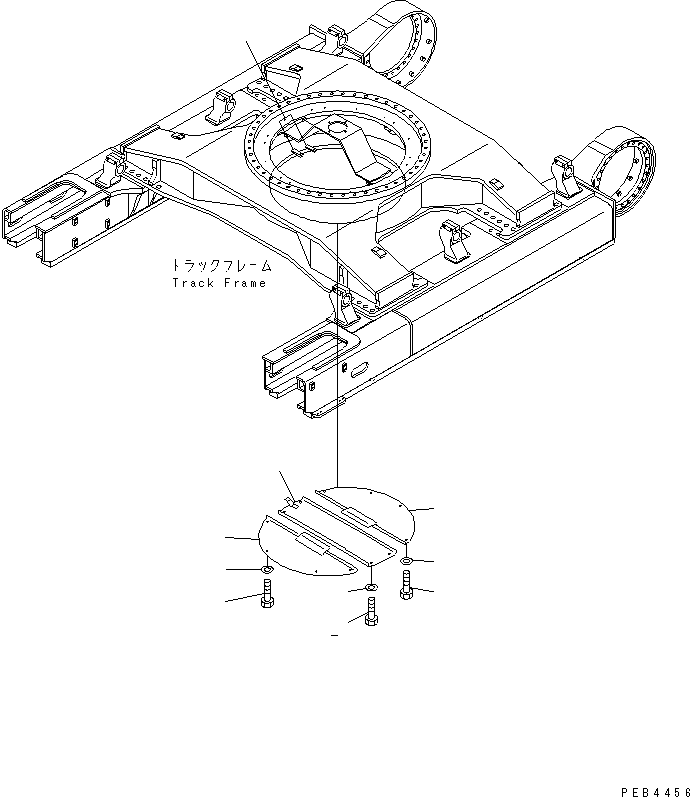 Komatsu parts book diagram for PC750SE-6 S/N 10001-UP (For North America): TRACK FRAME UNDER COVER (COMPO.)