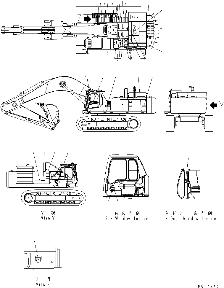 Komatsu parts book diagram for PC750SE-6 S/N 10001-UP (For North America): MARKS AND PLATES (SEAT AND SYMBOL MARK) (INDONESIAN)(#11001-)