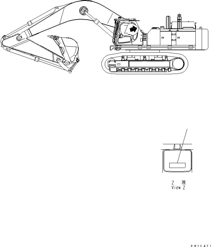 Komatsu parts book diagram for PC750SE-6 S/N 10001-UP (For North America): PLATE (LIFTING CAPACITY)(#11001-)
