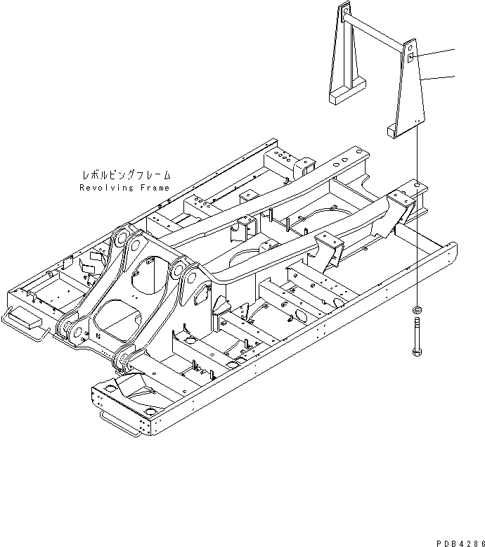 Komatsu parts book diagram for PC750SE-6 S/N 10001-UP (For North America): TRANSPORT PARTS (BRACKET) (FOR 4PIECE)