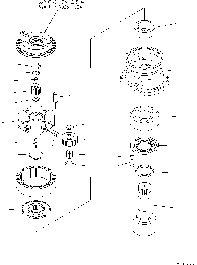 Komatsu parts book diagram for PC750SE-6 S/N 10001-UP (For North America): SWING MACHINERY ASS'Y (2ND CARRIER AND PINION) (SUPPLY PARTS)(#11001-)