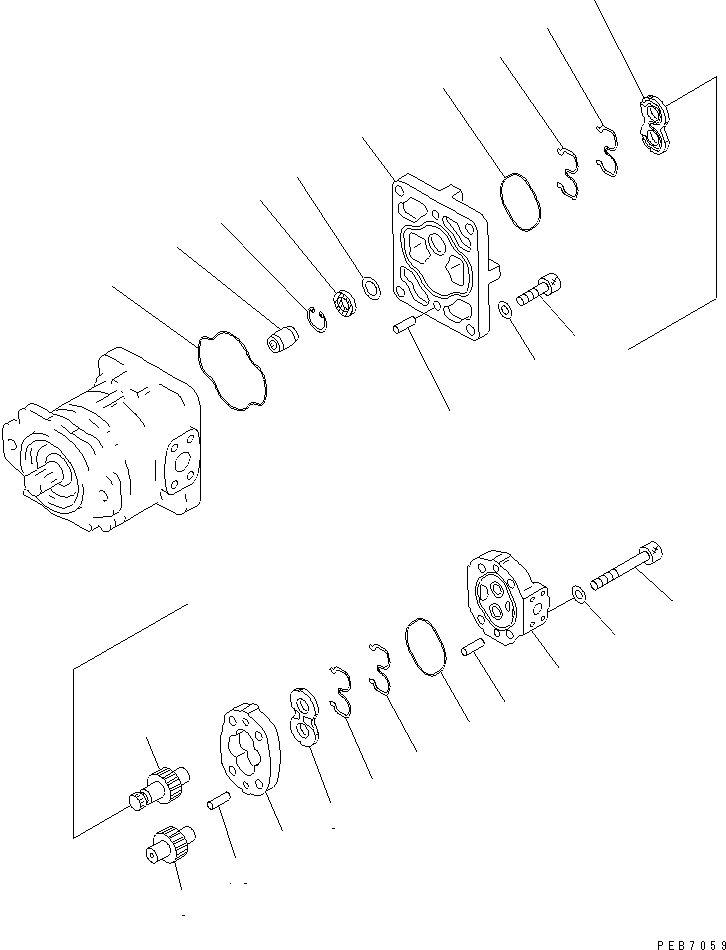 Komatsu parts book diagram for PC750SE-6 S/N 10001-UP (For North America): GEAR PUMP (2/2)(#10239-)