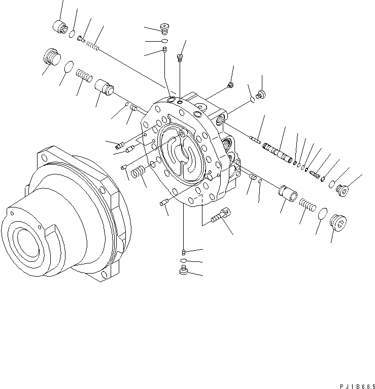 Komatsu parts book diagram for PC750SE-6 S/N 10001-UP (For North America): TRAVEL MOTOR (CYLINDER BLOCK AND PISTON ASS'Y)(#11001-)