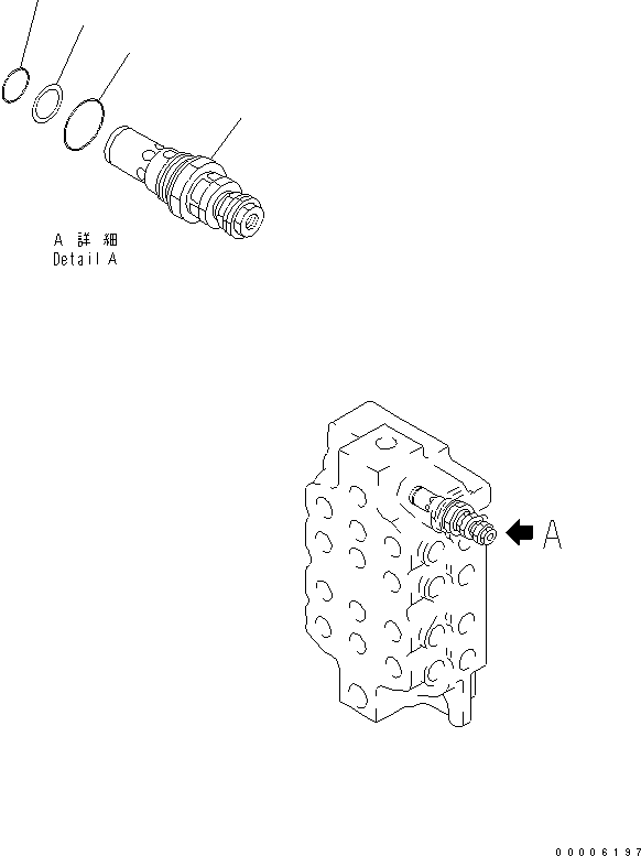Komatsu parts book diagram for PC750SE-6 S/N 10001-UP (For North America): MAIN VALVE (4-SPOOL) (2/6) (FOR U.S.A.)(#11001-)