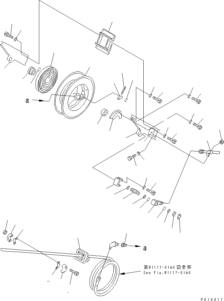 Komatsu parts book diagram for PC750SE-6 S/N 10001-UP (For North America): GREASE PUMP (HOSE REEL)