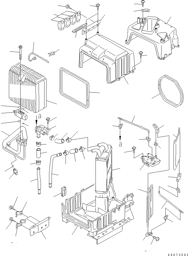 Komatsu parts book diagram for PC750SE-6 S/N 10001-UP (For North America): CORE UNIT ASS'Y (FOR AIR CONDITIONER)(#11043-)