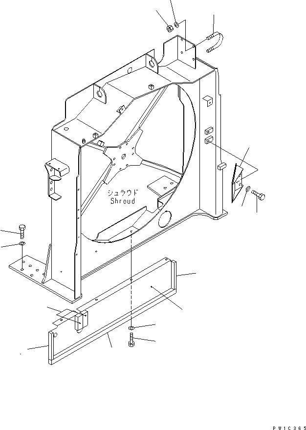 Komatsu parts book diagram for PC750SE-6-AM S/N 10001-UP: COOLING (COOLING GUARD)(#11001-)