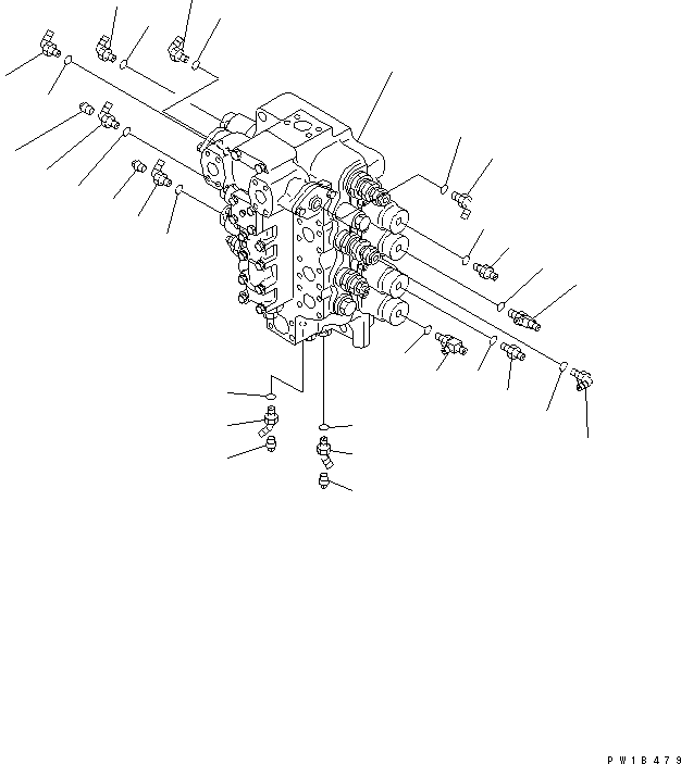 Komatsu parts book diagram for PC750SE-6-AM S/N 10001-UP: MAIN VALVE (4-SPOOL VALVE) (JOINT PARTS)(#11001-)