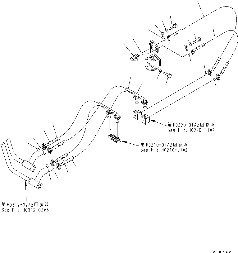 Komatsu parts book diagram for PC750SE-6-AM S/N 10001-UP: DELIVERY PIPING (HOSE)(#11001-)
