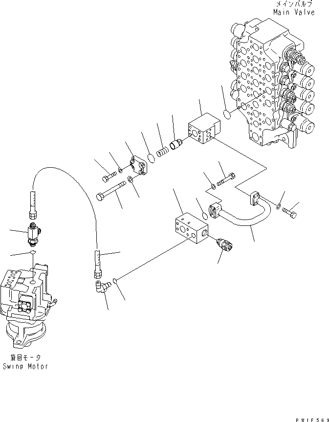 Komatsu parts book diagram for PC750SE-6-AM S/N 10001-UP: BUCKET CHECK VALVE (1 ACTUATOR) (COMPONENT)(#11001-)