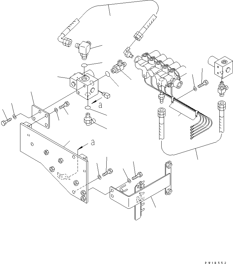 Komatsu parts book diagram for PC750SE-6-AM S/N 10001-UP: SOLENOID VALVE (SWING PARKING BRAKE AND HOSE)(#11001-)