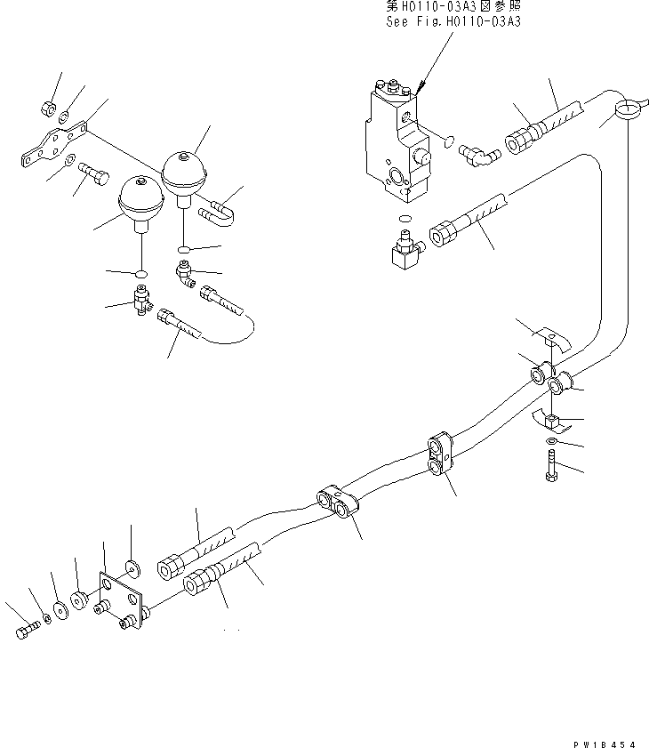 Komatsu parts book diagram for PC750SE-6-AM S/N 10001-UP: PPC PUMP LINE(#11001-)