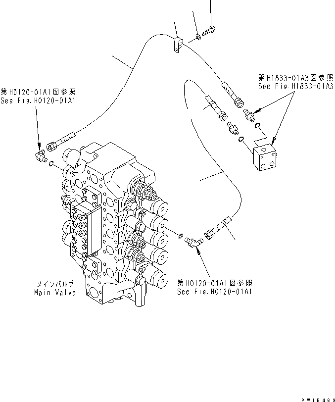 Komatsu parts book diagram for PC750SE-6-AM S/N 10001-UP: PPC SWING LINE(#11001-)