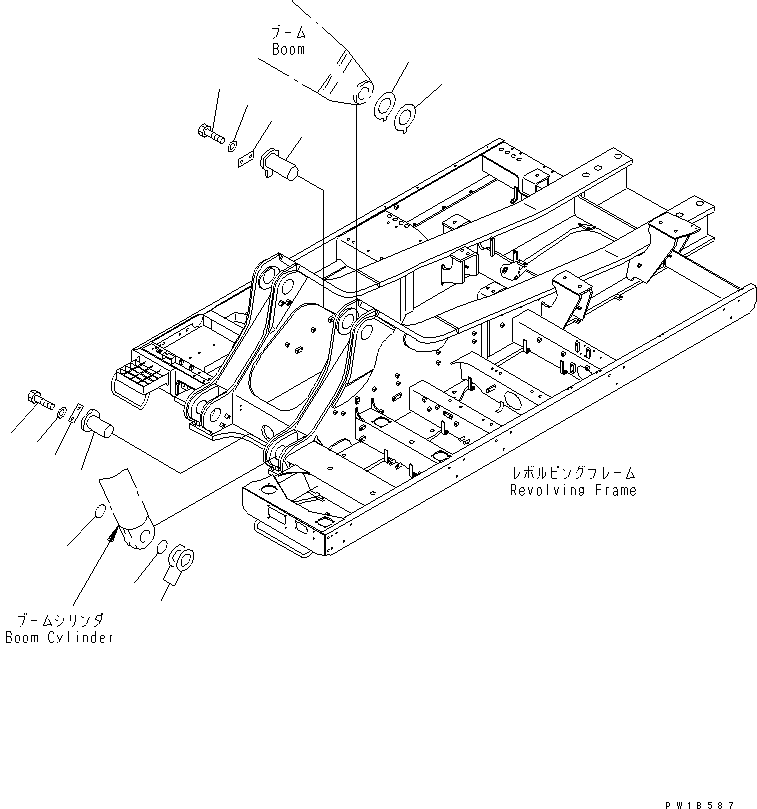Komatsu parts book diagram for PC750SE-6-AM S/N 10001-UP: BOOM FOOT PIN(#11001-)
