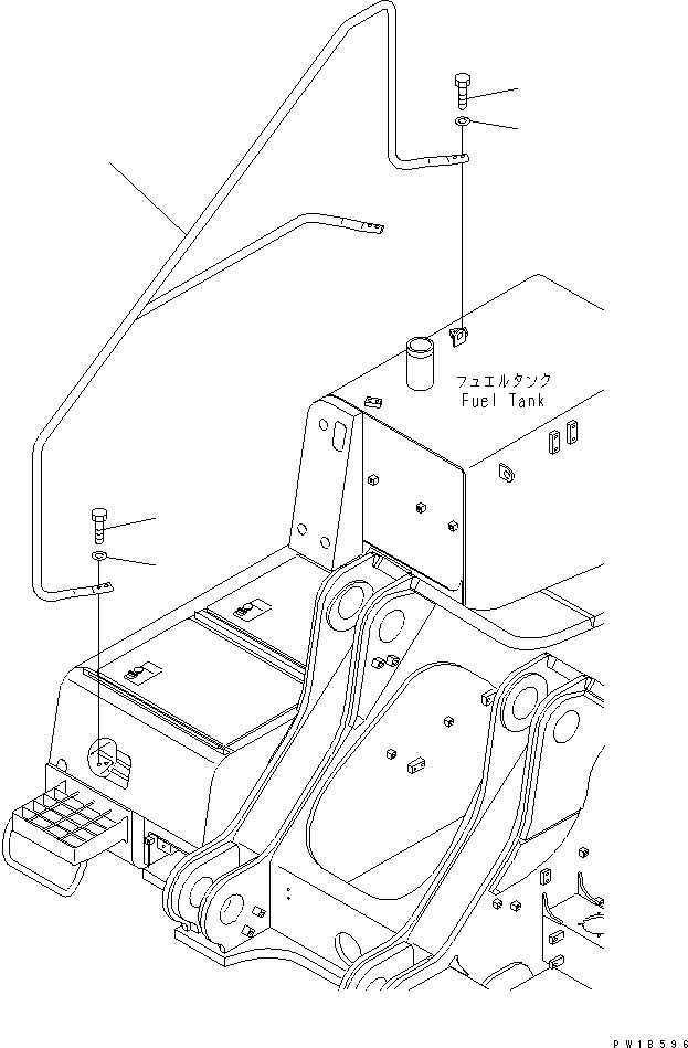 Komatsu parts book diagram for PC750SE-6-AM S/N 10001-UP: HANDRAIL (RIGHT CASE)(#11001-)