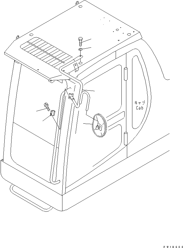 Komatsu parts book diagram for PC750SE-6-AM S/N 10001-UP: REAR VIEW MIRROR ? L.H. (STEP)(#11001-)