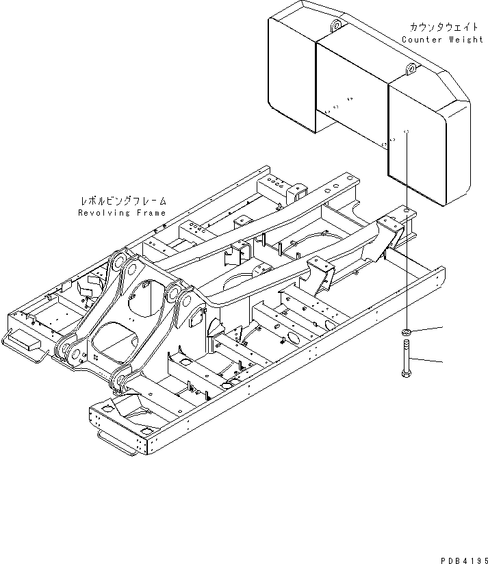 Komatsu parts book diagram for PC750SE-6-AM S/N 10001-UP: COUNTER WEIGHT MOUNTING