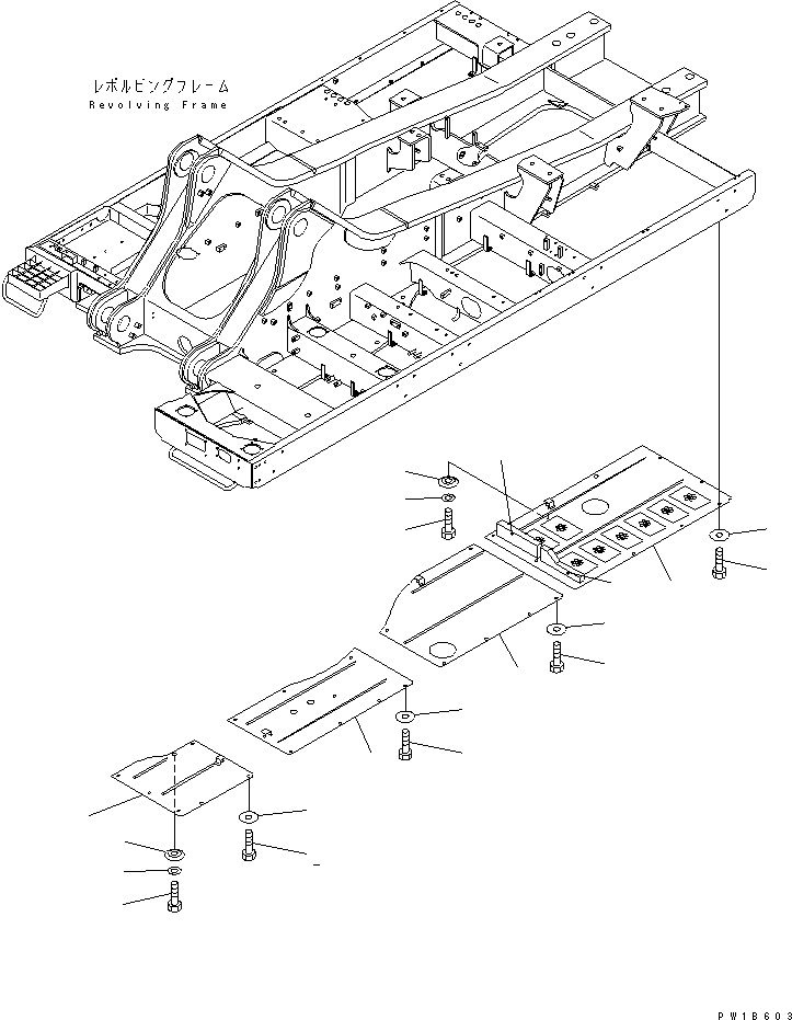 Komatsu parts book diagram for PC750SE-6-AM S/N 10001-UP: UNDER COVER (REVOLVING FRAME) (L.H.)(#11001-)
