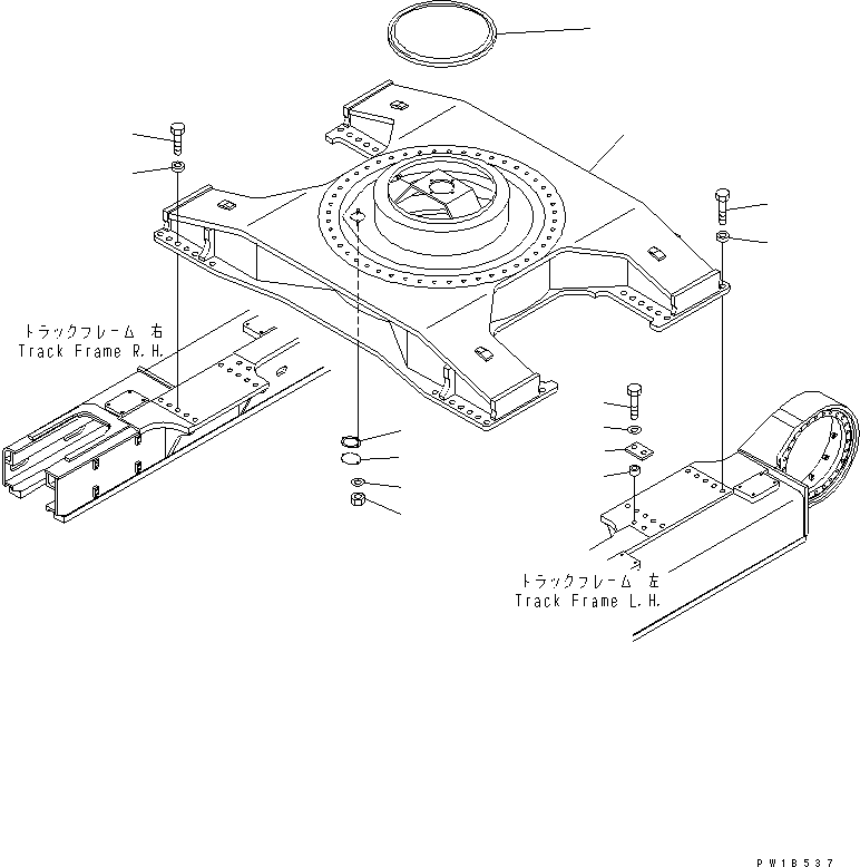 Komatsu parts book diagram for PC750SE-6-AM S/N 10001-UP: CENTER FRAME(#11001-11077)