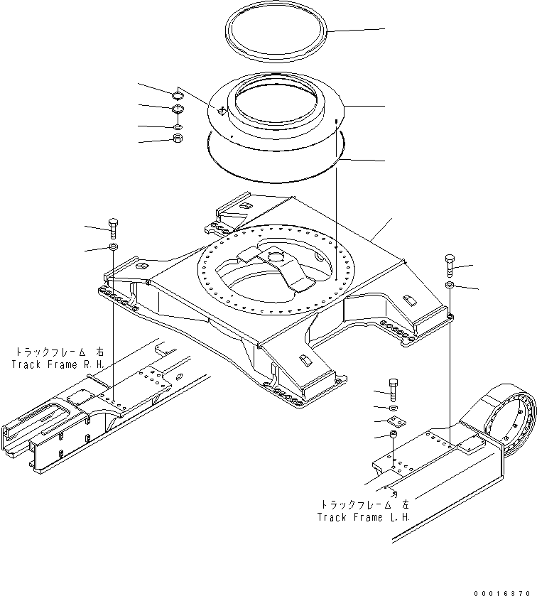 Komatsu parts book diagram for PC750SE-6-AM S/N 10001-UP: CENTER FRAME (WITH UNDER COVER)(#11078-)