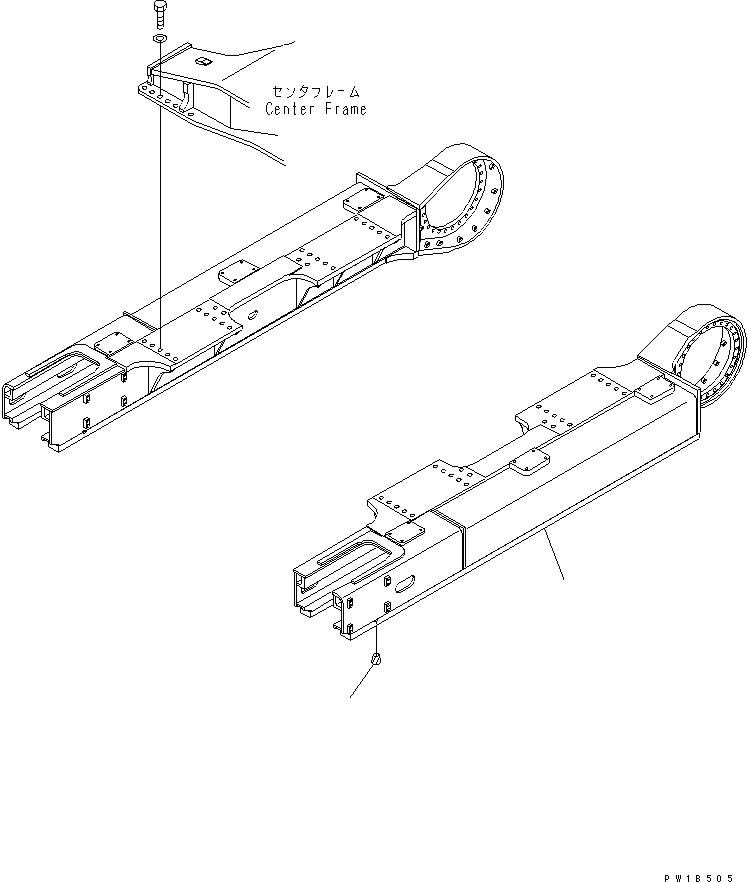 Komatsu parts book diagram for PC750SE-6-AM S/N 10001-UP: TRACK FRAME (L.H.)(#11001-)